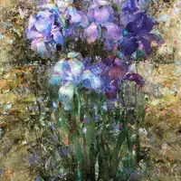 Пейзаж с ирисами