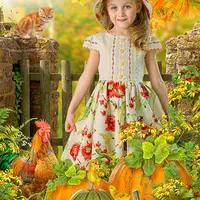 Детский осенний фотошаблон Осень тыква