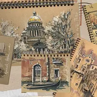 Архитектурный скетчинг на крафте