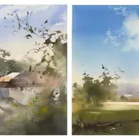 Воздух и пространство в акварели