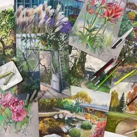 Ботанический сад пастелью