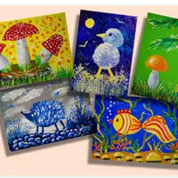 Мир вокруг. Гуашь 4+