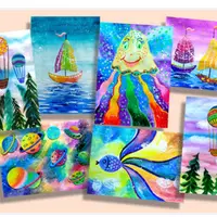 Цветоведение. Акварель + масляная пастель