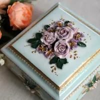 Линия розы: фарфоровая шкатулка с лепным декором