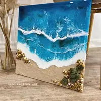 Море многослойное с использованием текстурной пасты. Эпоксидная смола