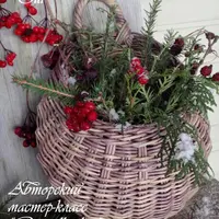 Плетение круглой настенной корзинки