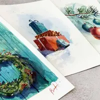 Магия Рождества Акварелью