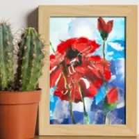 Рисование в стиле коллаж. Мастер-класс "Маки"