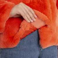 Полушубок из пластин натурального и искусственного меха