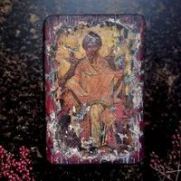 Старая фреска "Лики Святых" + Вощеное дерево без браша