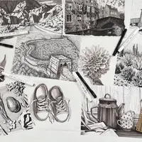 Скетчинг маркерами. Монохром