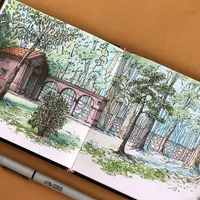 Деревья и архитектурные элементы