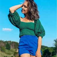 Топ с рукавами буфами