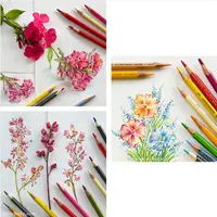Цветы цветными карандашами
