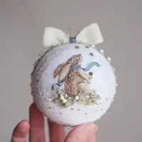 Елочные шары из бархата «Лесные зверята»