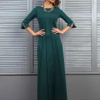 Длинное платье-трапеция на кокетке. Размеры 40-64