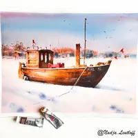 Акварельный онлайн-урок "Зимний свет"