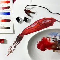 Шиповник акварелью