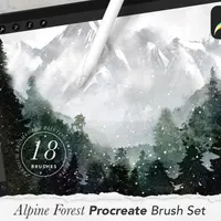Alpine Forest Brush kit for Procreate