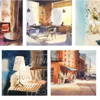 Акварельная жизнь кафе