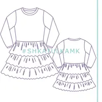 Трикотажное платье для девочки KD150318. Рост 86-146