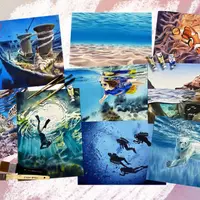 Подводный мир акварелью