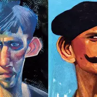 Стилизованная портретная живопись гуашью