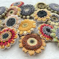 Вышивка брошей "Подсолнухи"