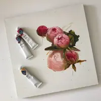 Натюрморт с пионами маслом