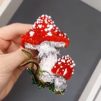 МК по текстильным брошкам Мухоморы