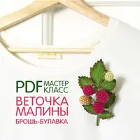 Брошь Веточка малины