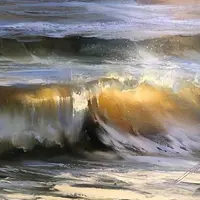 Пастельное море маслом