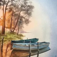 Акварельные лодочки