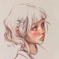 Яркий портретный рисунок цветными карандашами