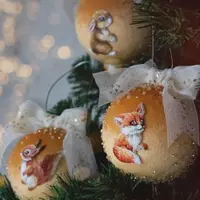 Новогодние шары с вышивкой