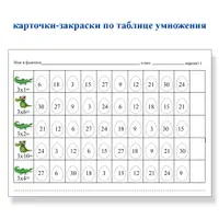 Карточки-закраски по таблице умножения + Зайки-умножайки