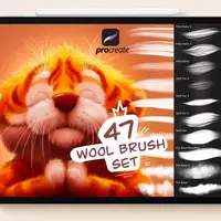 47 кистей шерсти для Procreate