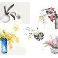 Праздничный букет в стиле суми-э