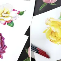 Пять роз. Акварельный онлайн курс