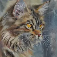 Реалистичные котики акварелью