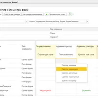 Контроль доступности элементов формы