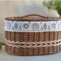 Овальная хлебница из бумажной лозы