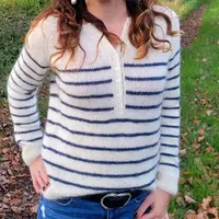 Вязаный пуловер хенли Nacre