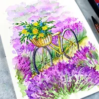 Велосипед в лавандовом поле