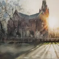 Солнце за костелом