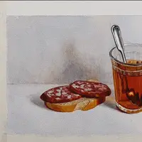 Натюрморт Завтрак аристократа акварелью