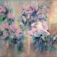 Розы акрилом