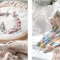 Вышивка по вязаному полотну