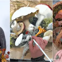 Грибы акварелью