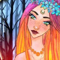 Рисование портрета лесной феи акварелью в стиле манга